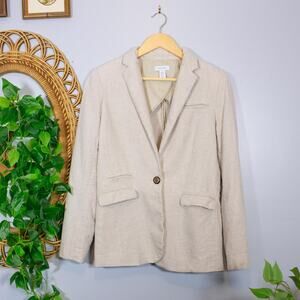 Kenar Linen Blend Tailored Blazer Neutral Beige Single Button | Light Spring